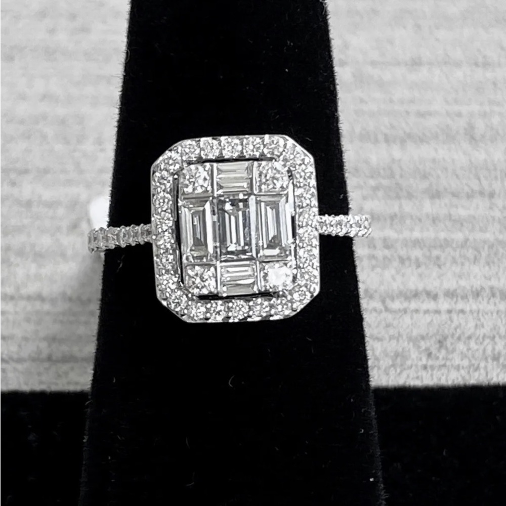 14K WHITE GOLD EFFY DIAMOND ENGAGEMENT RING